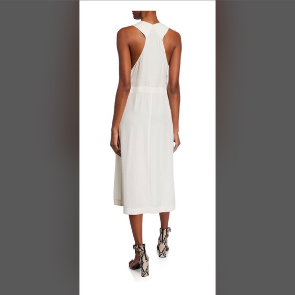 Rag & Bone Adrian Square-Neck Side- Button Midi Dress, Size M - Picture 2 of 2
